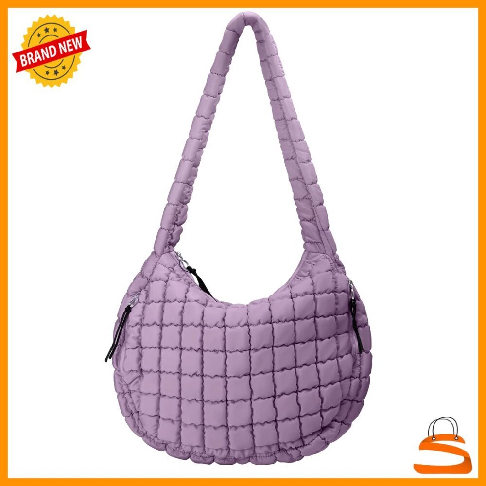 Large Puffer Tote Bag Quilted Crossbody Hobo Handbag Nylon